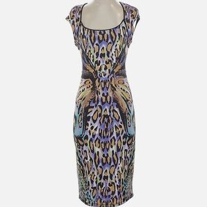 Hale Bob Cocktail Multicolor Animal Print Dress. Size M.